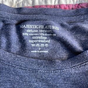 Majestic Filatures Blue Deluxe Tee sz 2